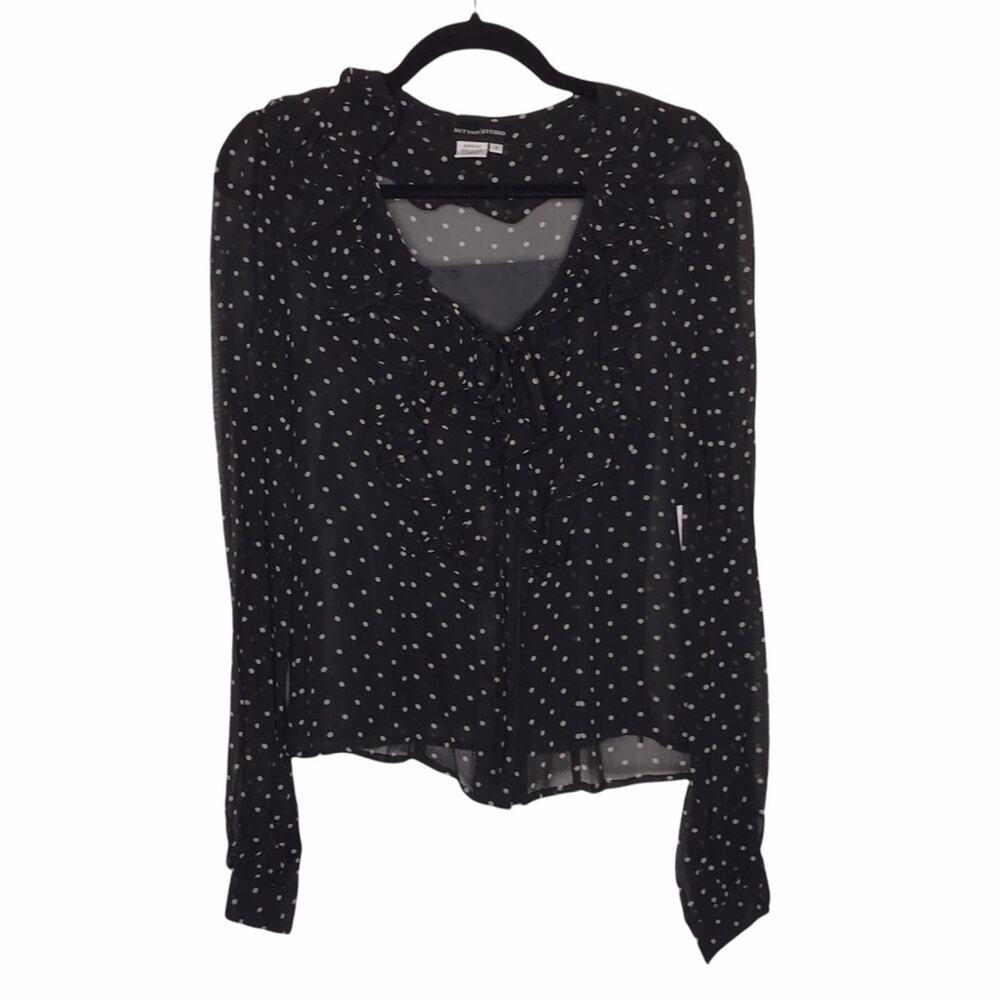 Sutton Studio Size 4 Black and Ivory Polka Dot Silk Blouse and Camisole-NWT